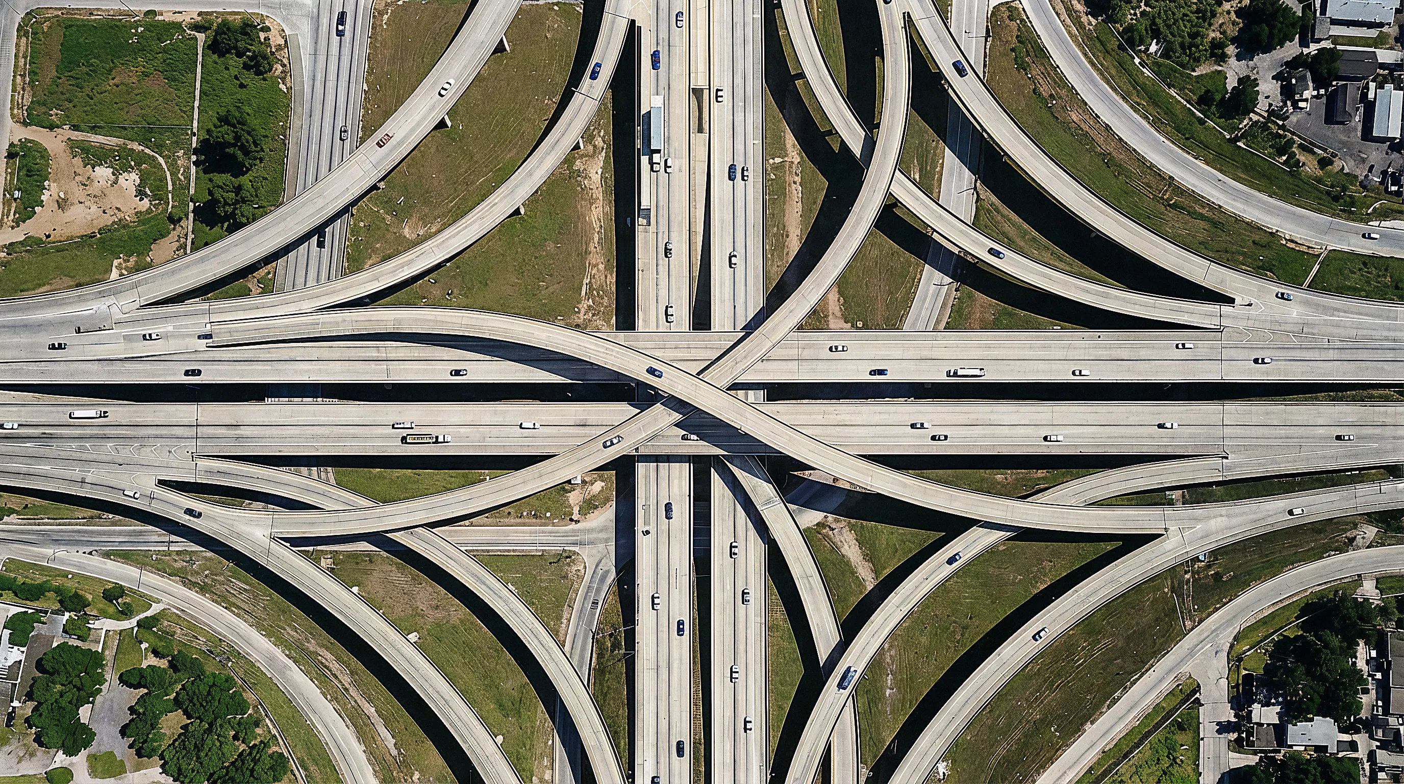 Aerial view of intersecting highways representing Fletch execution layer