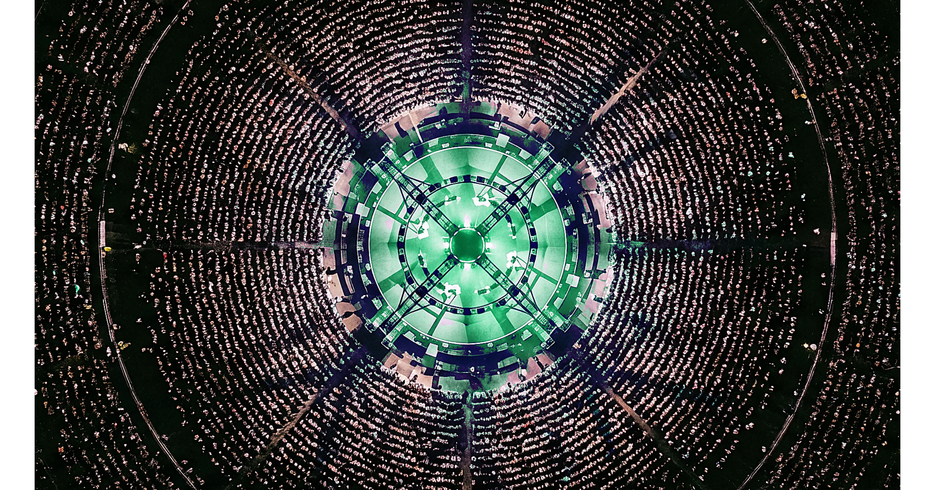 Aerial view of arena representing $LOX market layer